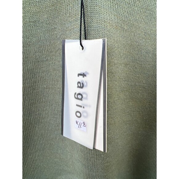 Tagio Mens Sweater XXL Light Green V-Neck Merino Wool Blend Classic Fit Knit - Picture 3 of 9